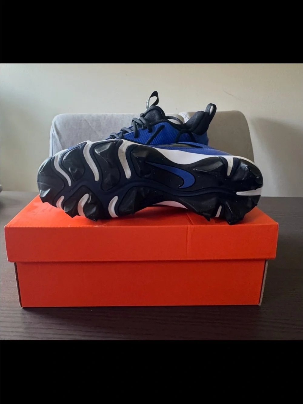 Nike Royal Blue, White and Black Football Cleats